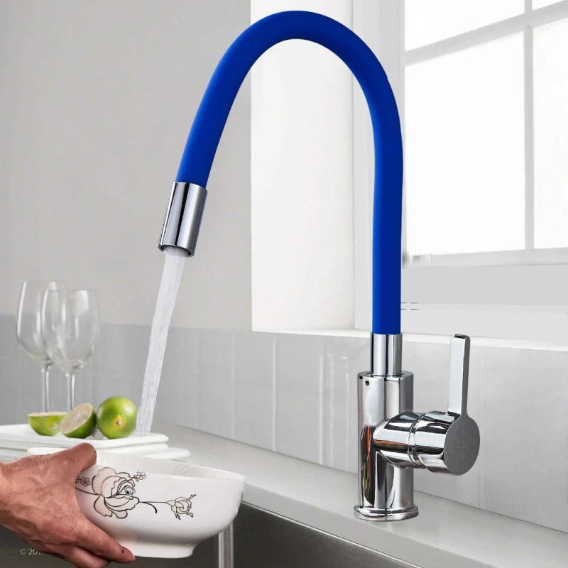 Description Picture 6 of itemOrange Pipe Flexible Neck Kitchen Sink Faucet Chrome Universal pipe Hot Cold Kitchen Mixer Tap Deck Mounted Bathroom Kitchen Tap