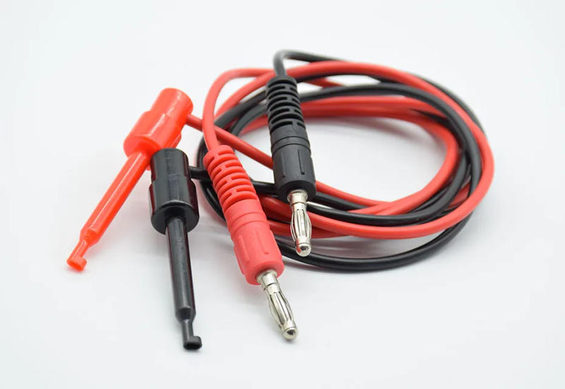 Description Picture 3 of item1 pair High Quality 1M Long Multimeter Dual Test Hook Clip to Male Banana Plug Cable
