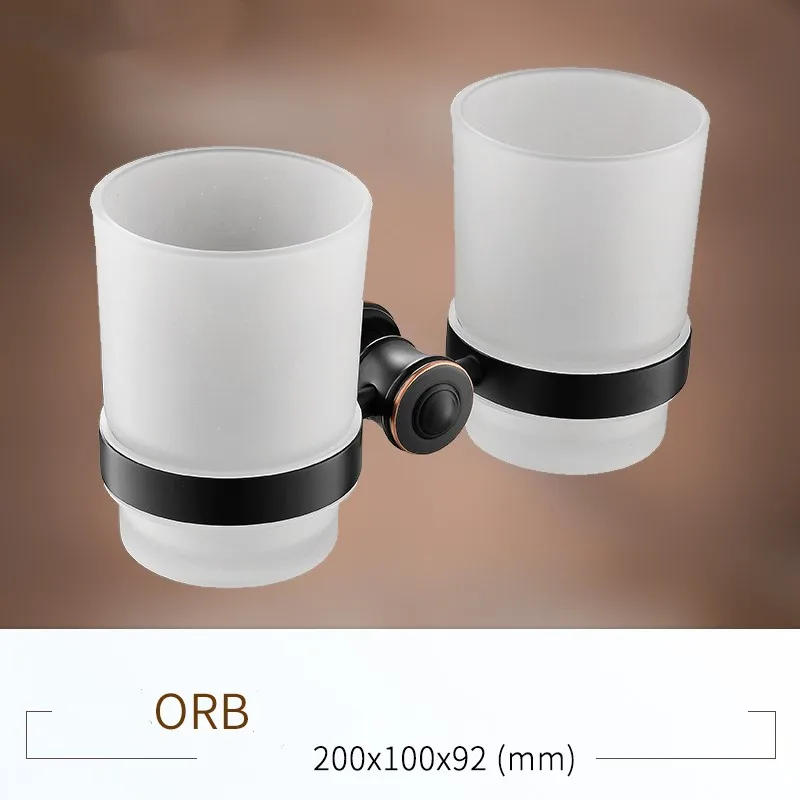 Description Picture 5 of itemOil Rubbed Bronze 4-Piece Bathroom Hardware Accessory Set  towel rack bar Toothbrush cup holder