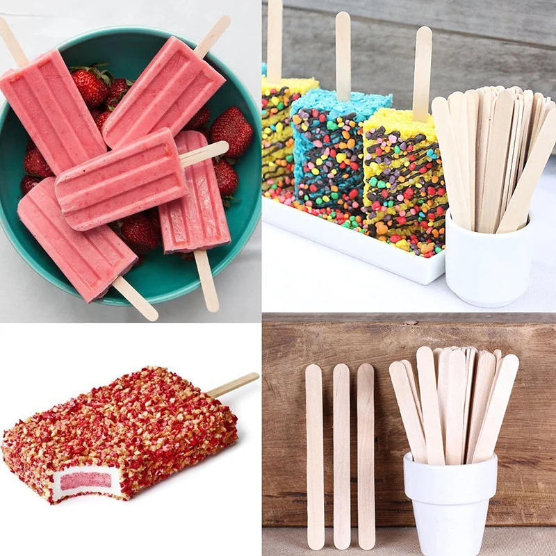 Description Picture 5 of itemLeeseph Craft Sticks Ice Cream Sticks Wooden Popsicle Stick 11.4cm Length Treat Ice Pop For Beverage Resin Mold Handmade Tools