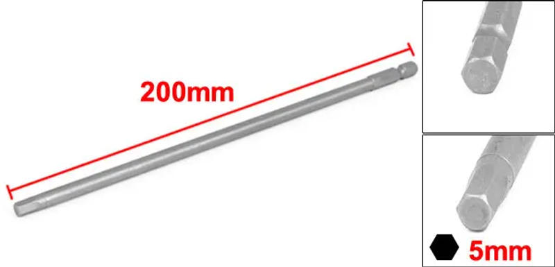 Description Picture 4 of item1pcs 1/4" Hexagon Shank H3 H4 H5 H6 Magnetic Electric Hex Head Screwdriver Bit 200mm Long Repair Tool for for Electrician Work