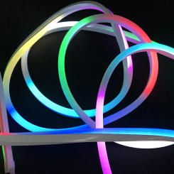 Cambered surface/5m long/ 60pixels/m/ DC12V WS2815 addressable pixel rgb neon strip light;IP65;0.2m xConnect pigtails