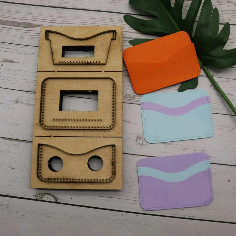 Description Picture 4 of itemDIY leather craft cute curve card holder coin bag die cutting knife mould hand punch tool pattern 105x75mm