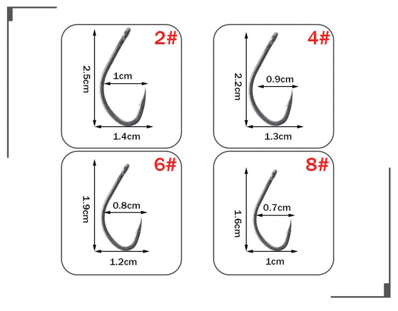 Description Picture 4 of itemW.P.E Brand Coated 30pcs/lot Fishing Hooks 2#/4#/6#/8# Fishing Tackle Barbed Hook Carp Fish High-Carbon Steel Accessories