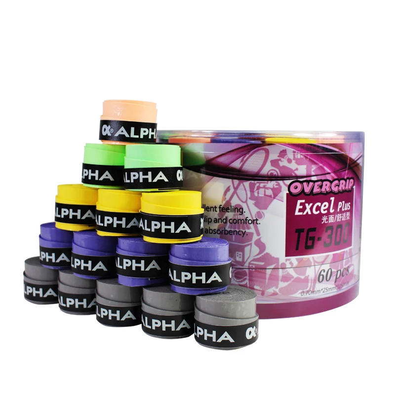 Description Picture 3 of itemAlpha 60pcs Tennis Overgrips Anti-slip Tennis Overgrips PU Sticky Squash Rackets Overgrips Sweat Absorbed Wraps