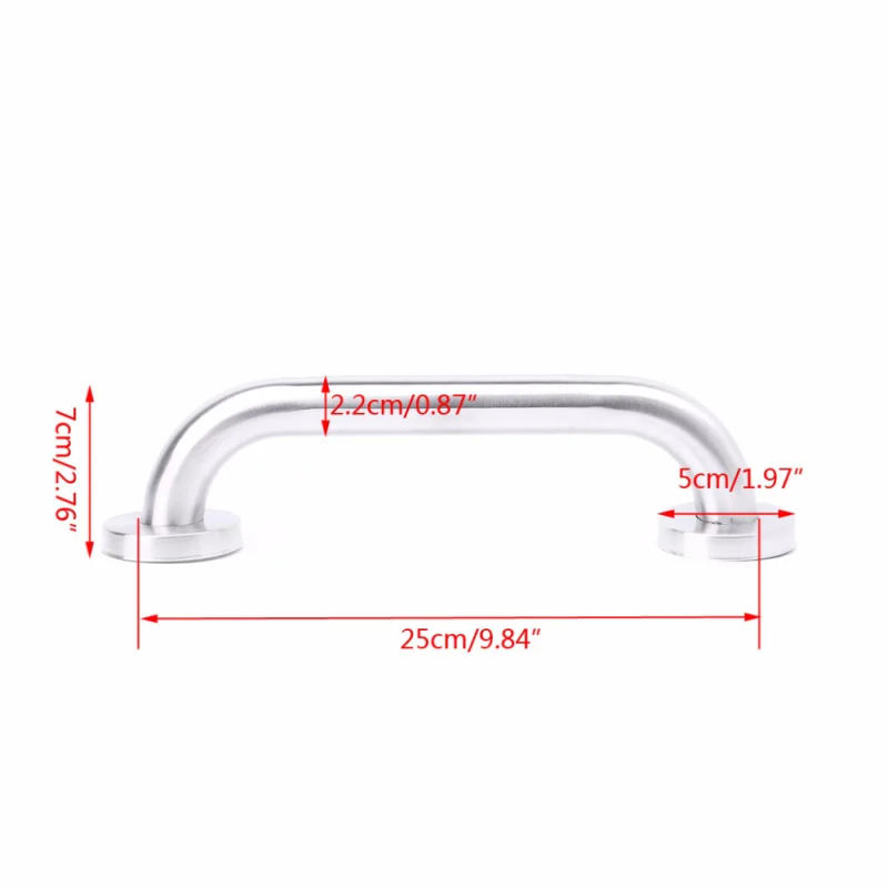 Description Picture 3 of item25cm Bathroom Shower Tub Handrail Stainless Steel Safety Toilet Support Rail Grab Bar Handle JUN21-B