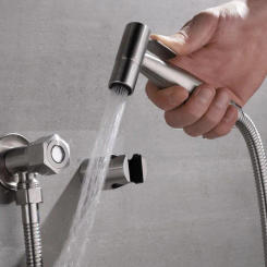 stainless steel brushed nickel Round Handheld Bidet Portable Bidet Shower Set With Brass Bidet Valve BD621