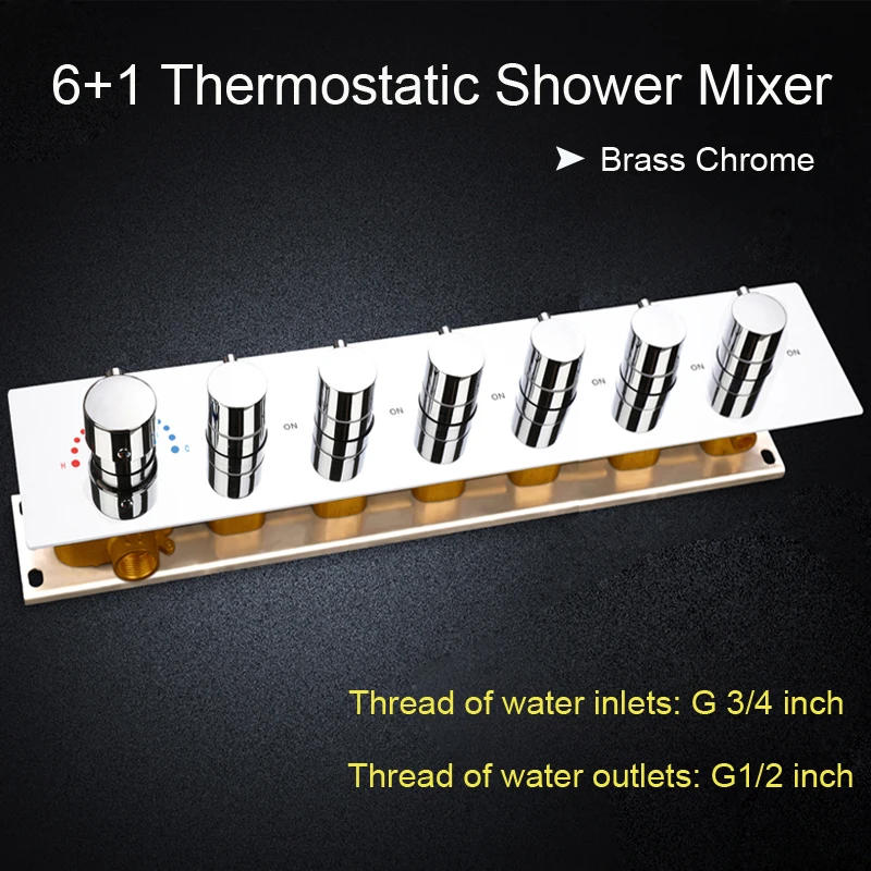 Description Picture 6 of itemLED Shower Ceiling Large Rainfall Bathroom Thermostatic Faucets Set Waterfall Mist Bubble Showerhead 6 Functions System