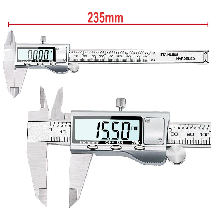 Description Picture 3 of item6-Inch 150mm Stainless Steel Electronic Digital Vernier Caliper Metal Micrometer Measuring tools hot sell