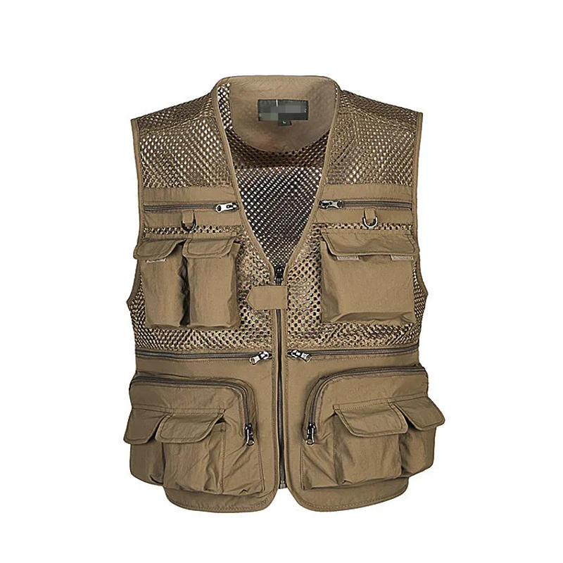 Description Picture 5 of itemBlue Summer Tool Vest Male Plus Size Mens Work Fishing Tactical Vest Casual V-neck Man Sleeveless Mesh Jacket Hot Sale 4xl 5xl