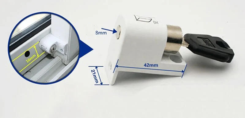 Description Picture 2 of itemSliding Window Patio Screw Door Lock Key Push Baby Child Safety Protection Antitheft Door Window Security Lock Catches Set