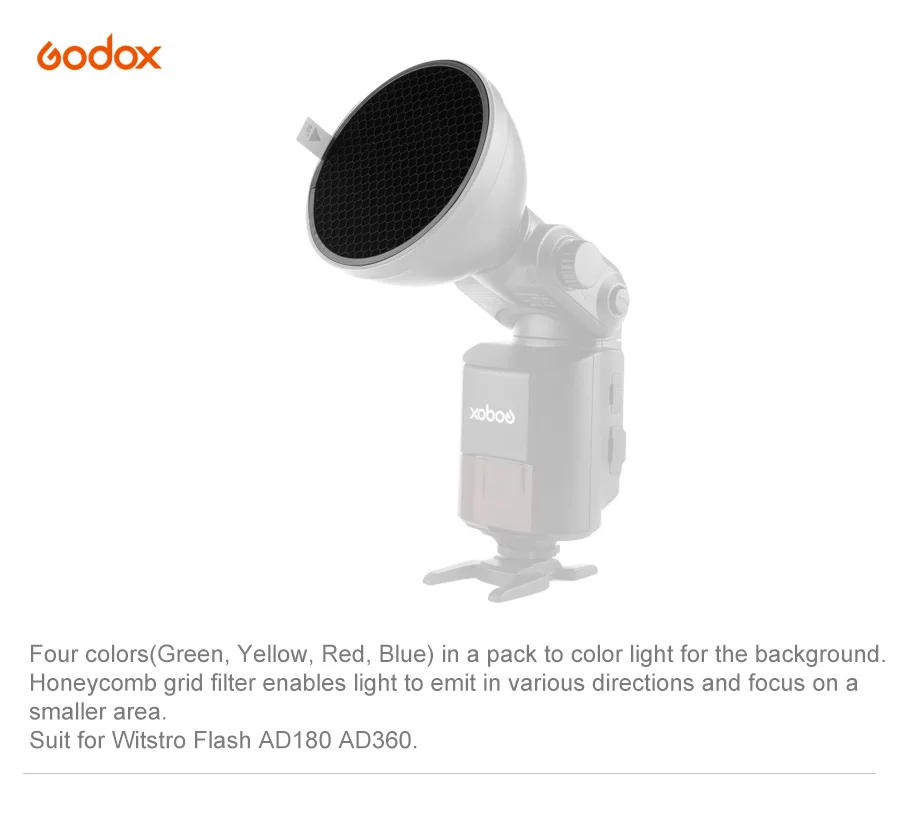 Description Picture 2 of itemGodox Ad-s11 Witstro Flash Speedlite Accessories Godox Ad180 Ad360 AD200 Filter with for Color (Red, Blue, Green, Yellow)