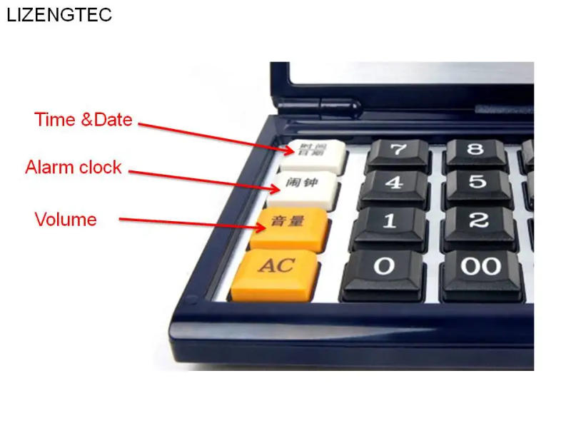 Description Picture 4 of itemLIZENGTEC Folding Calculator Fashion Business Finance Battery with Alarm clock 12 Digit Big Button