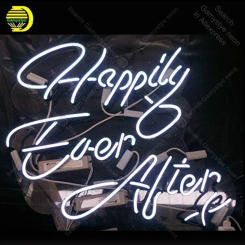 NEON SIGN For Happily Ever Alters NEON Bulbs Sign Lamp Real GLASS Tube Decorate Beer Room Handcraft Advertise custom neon light