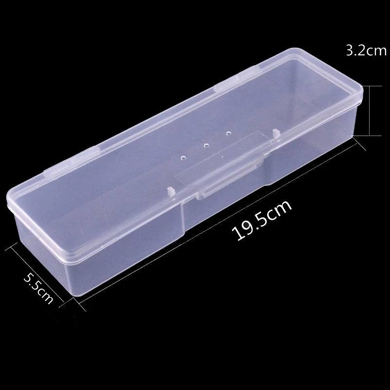 Description Picture 3 of item1 Plastic Nail Manicure Tools Storage Box Nail Dotting Drawing Pens Buffer Files Organizer Case Container Nails Tools Empty Box
