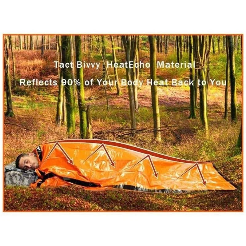 Description Picture 6 of itemOutdoor  Life Bivy Emergency Sleeping Bag Thermal Keep Warm Waterproof Mylar First Aid Emergency Blanke Camping Survival Gear