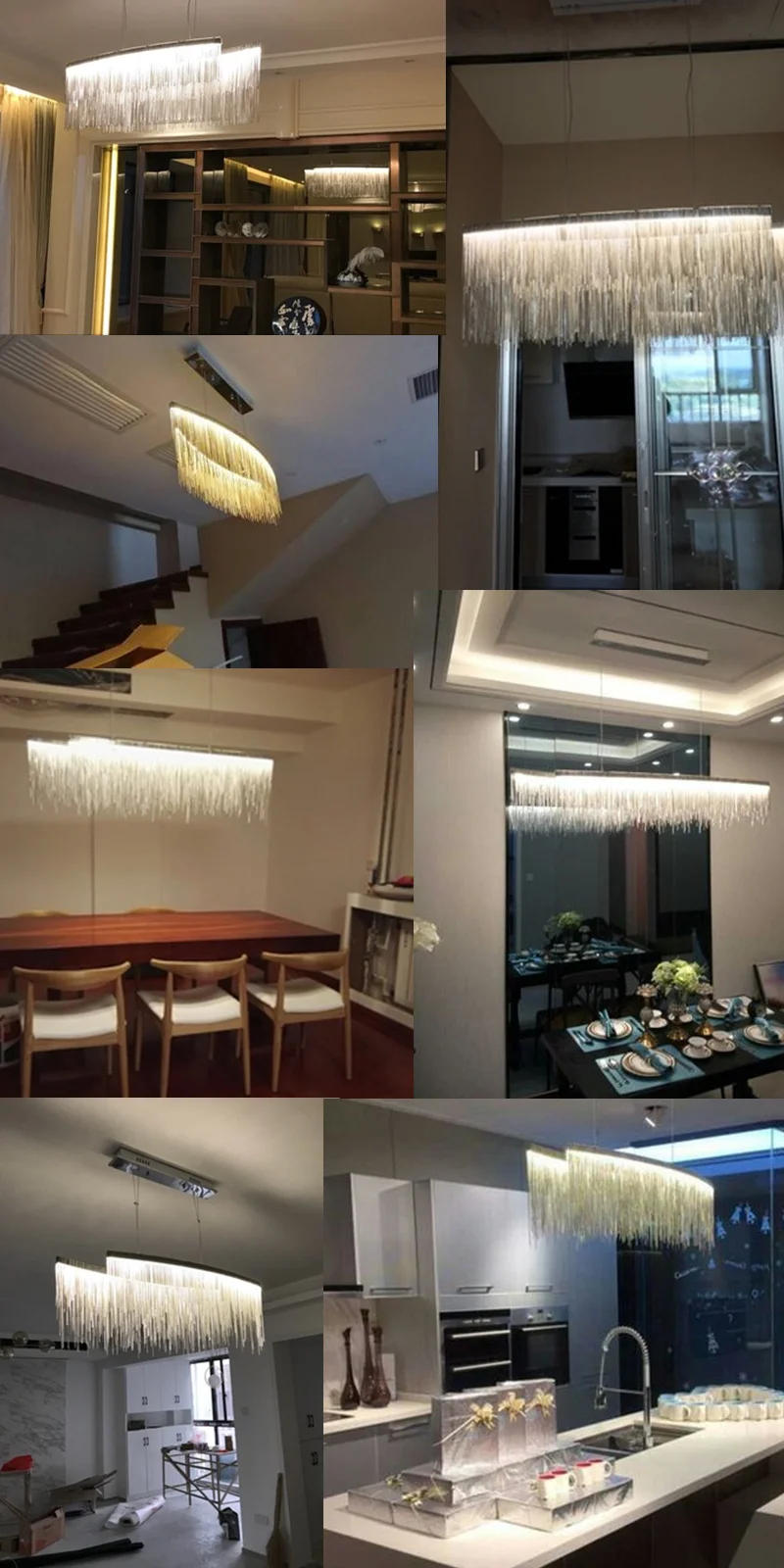 Description Picture 4 of itemRemote Modern LED Tassel Pendant Chandelier Lights Nordic Luxury Hotel Chain Lamp Ceiling Chandeliers Living Lighting