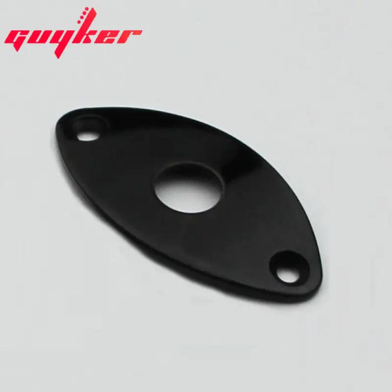 Description Picture 2 of item1 Piece Black Oval Curved Metal Jack Plate For Electric Guitar Bass