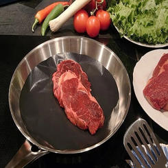 2pcs 24cm Non-stick Mat Reuseable Pan Fry Liner Sheet Cooking Wok Sheets Baking Pad Round Kitchen Accessarie For BBQ Cooking