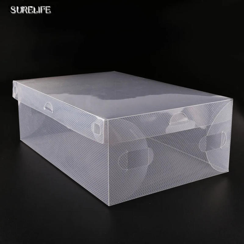 Description Picture 4 of item10pcs children/women/men shoes boxes from home Storage Boxes&Bins transparent plastic shoes box high heels/flat shoes