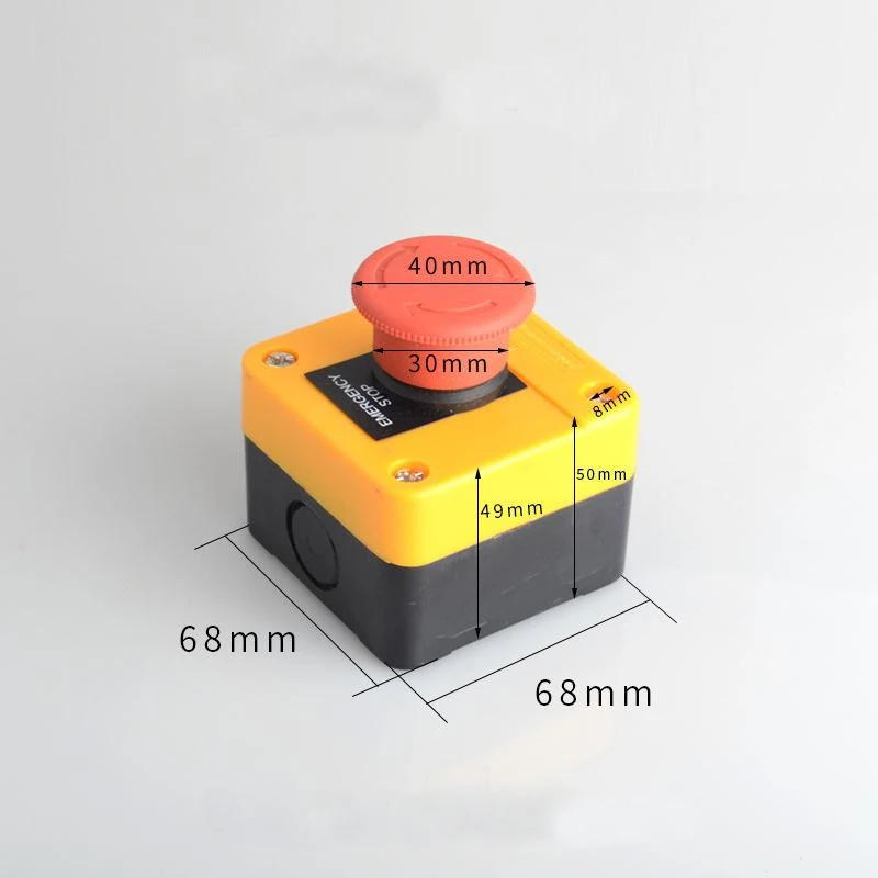 Description Picture 4 of itemRed Mushroom Cap 1NO 1NC DPST Emergency Stop Push Button Switch AC 660V 10A Switch Equipment Lift Elevator Latching Self Lock