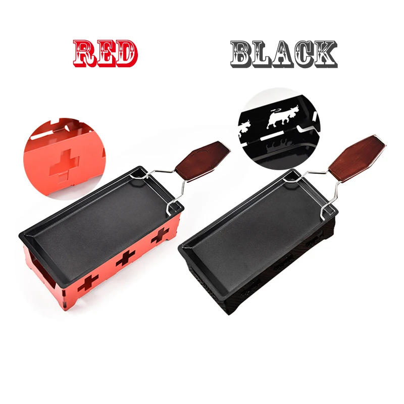 Description Picture 4 of itemGrill Cheese Raclette Set Non-stick Griller Mini BBQ Cheese Board Baked Cheese Oven Iron Swiss Cheese Melter Pan Tray