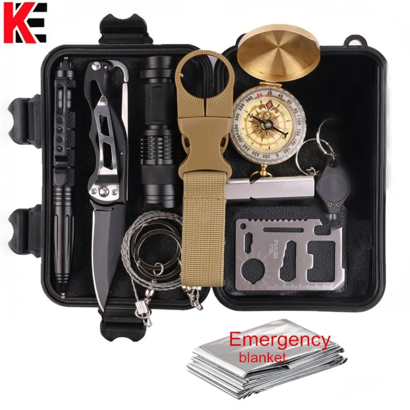 Description Picture 3 of item11 In 1 Emergency Survival Gear Multi Tools Kit Set Outdoor Camping Travel Multi-tool First Aid SOS EDC Tactical for Wilderness