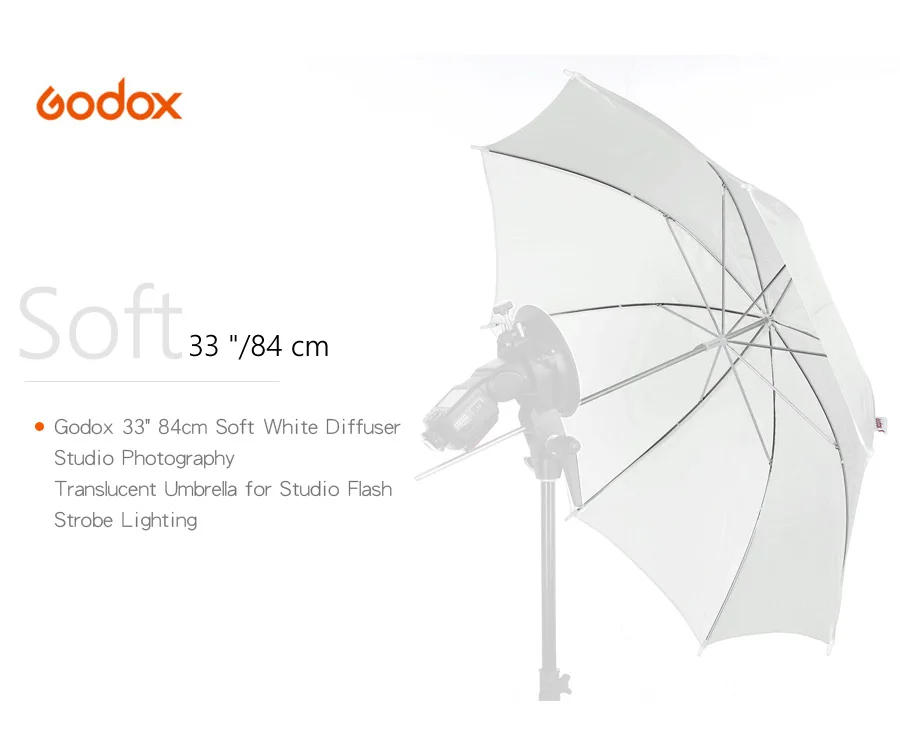 Description Picture 2 of itemGodox Professional 33'' 84cm White Translucent Soft Umbrella for Photo Studio Flash Light