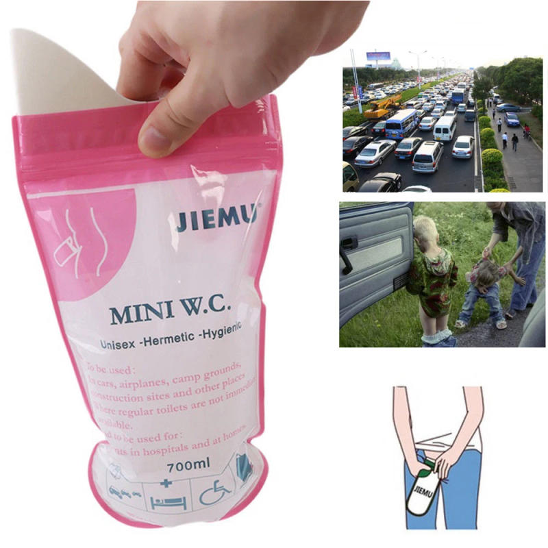 Description Picture 4 of item1pc 700ml Emergency Portable Car Urine Bag Vomit Bags Mini Mobile Toilets Handy Unisex Disposable Urinal Toilet Bag