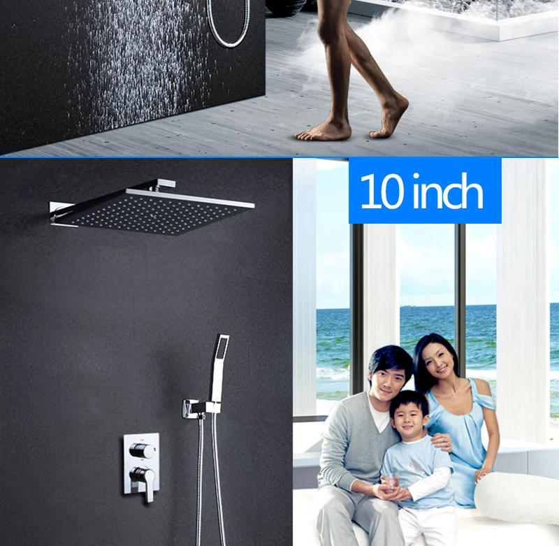 Description Picture 3 of itemBathroom Accessories High Quality Wall Mounted Rainfall Shower Head Faucet Set Dual Handle Hot And Cold Valve Mixer