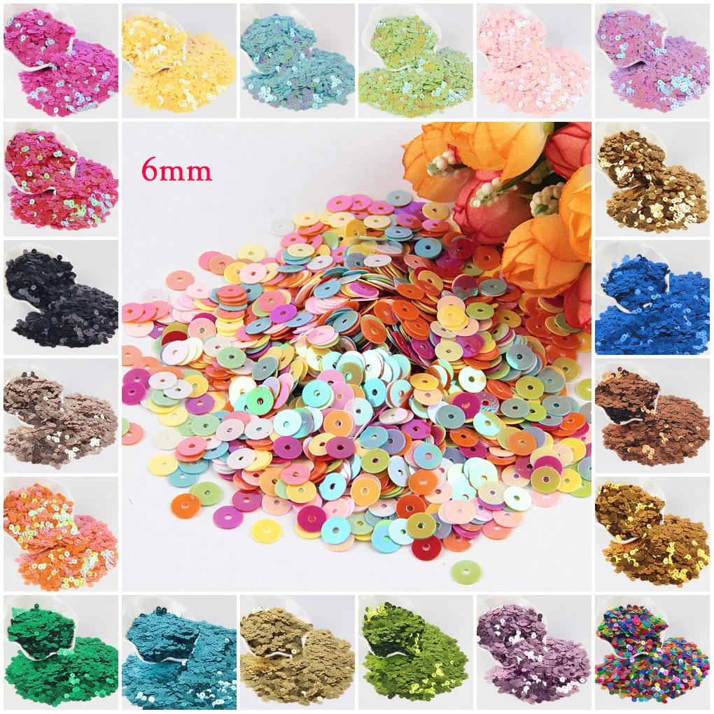 Description Picture 5 of itemPVC Loose Sequins Crafts DIY Accessory Flat Round Paillette Women Dress Sewing Decoration Size 3/4/5/6/10/15/20/25/30mm 10g