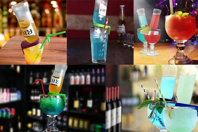 Description Picture 2 of item2pcs Bottle Buckle Beer Drink Upside Down Clip Cocktail Bottle Holders Bar Accessories