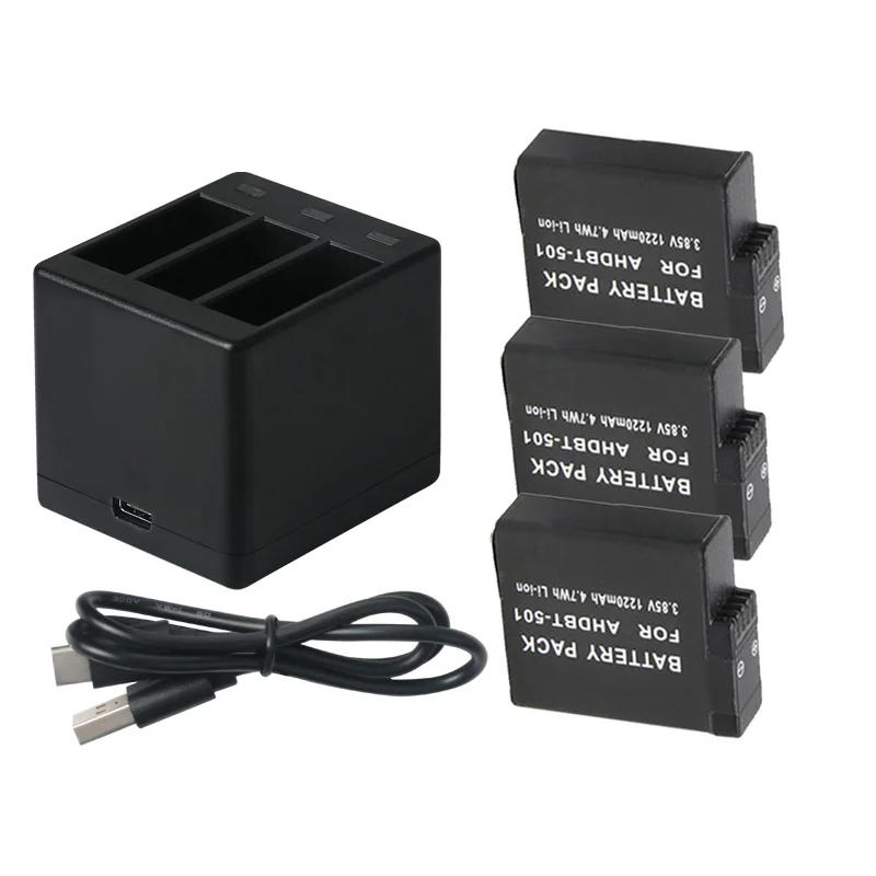 Description Picture 5 of item3Pcs Go Pro Lithium Battery For GoPRO Hero 7 8 Version Battery+3 Slots Charger For GoPro 7 Hero 6 Hero 5 2018 Camera Accessories