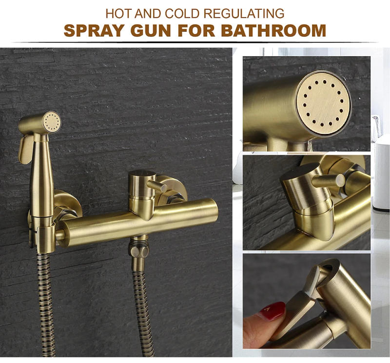 Description Picture 4 of itemBathroom brass Antique Bronze finished Bidet faucet toilet bidet shower set Portable bidet spray 1.5m hose hand held bidet