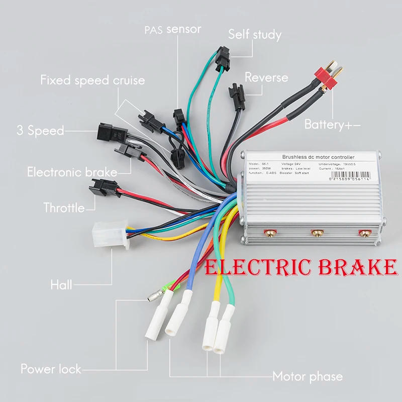 Description Picture 4 of itemBicicleta Electric Controller 24V 36V 48V 250W 350W 15A  Brushless Gear Hub Motor Controller Electric Bike Conversion Kit
