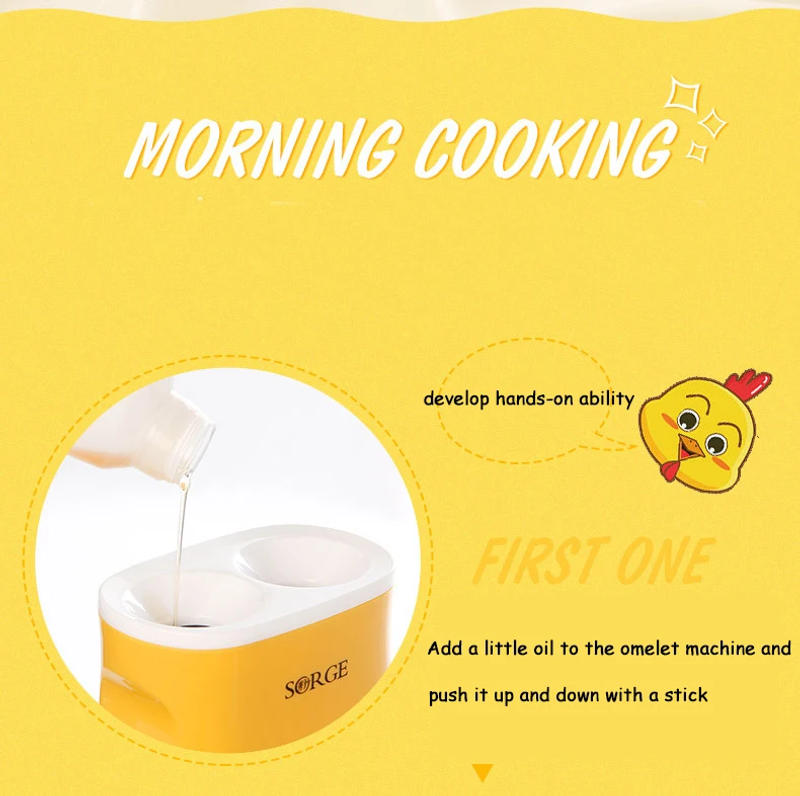 Description Picture 4 of itemKbxstart 220V Electric Omelette Dual Egg Roll Maker Automatic Double Switch Boiled Eggs Sausage Machine Cooker For Breakfast