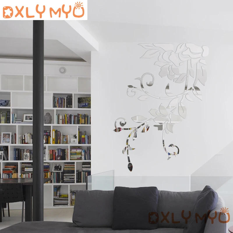 Description Picture 4 of itemDIY Spring Nature Fresh Vivid Plant Wall Sticker Decorative Mirror Wall Stickers For Entrance Wall Decor Living Room Decoration