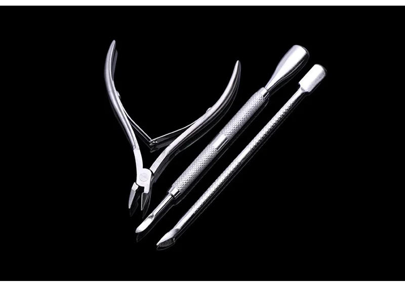 Description Picture 2 of item3pcs/set Stainless Steel Nail Cuticle Scissors Pushers Dead Skin Remover Nail Art Manicure Tools