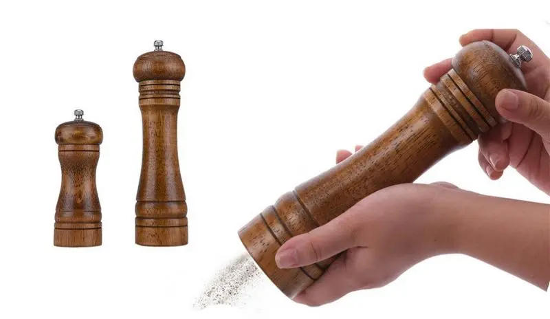 Description Picture 3 of itemManual Salt Pepper Grinder Rubber Wood Pepper Mill Spice Salt Grinder 5/8/10inch