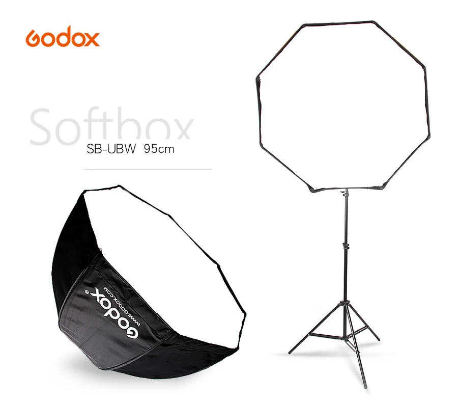 Description Picture 2 of itemGodox 95cm 37.5'' Octagon Umbrella Softbox + Light Stand + Type-B Hot Shoe Holder Bracket Kit for Iconic Brand Nikon Godox Speedlite