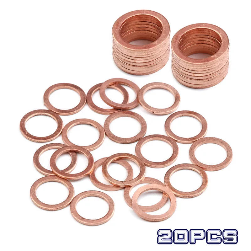 Description Picture 2 of item20/50pcs M6 M8 M10 M12 M14 M16 M18 M20Solid Copper Washer Flat Ring Gasket Spacer Washers Fastener Hardware 10x14x1MM Mulit-Size