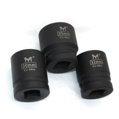 3/4" Inch CR-MO Impact Socket Heavy Duty 17mm 18mm 19mm 21mm 22mm 24mm 27mm 30mm 35mm 38mm 41mm 46mm Hex Black Air Sockets