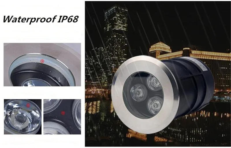 Description Picture 5 of itemIP68 3W/9W Waterproof LED Underground Light Outdoor Ground Garden Path Floor Buried Yard Spot Landscape DC12V/AC85-265V