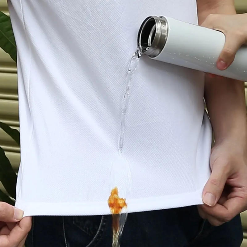 Description Picture 5 of itemWaterproof T Shirt Solid Color Short-Sleeved Round Neck Men Women Hiking T-shirt Breathable Anti-fouling Half Sleeve Plus Size