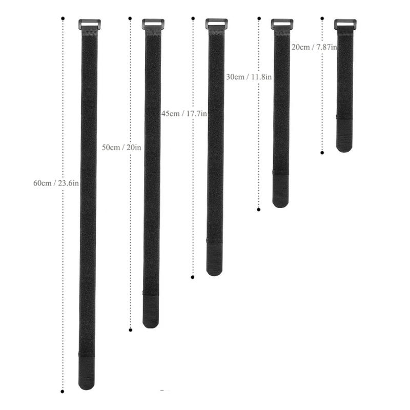 Description Picture 2 of item10pcs Nylon Hook & Loop Strap Cable Ties Self-adhesive Reusable Cord Tidy PC TV Organizer 20/30/45/50/60cm Length 2cm Width