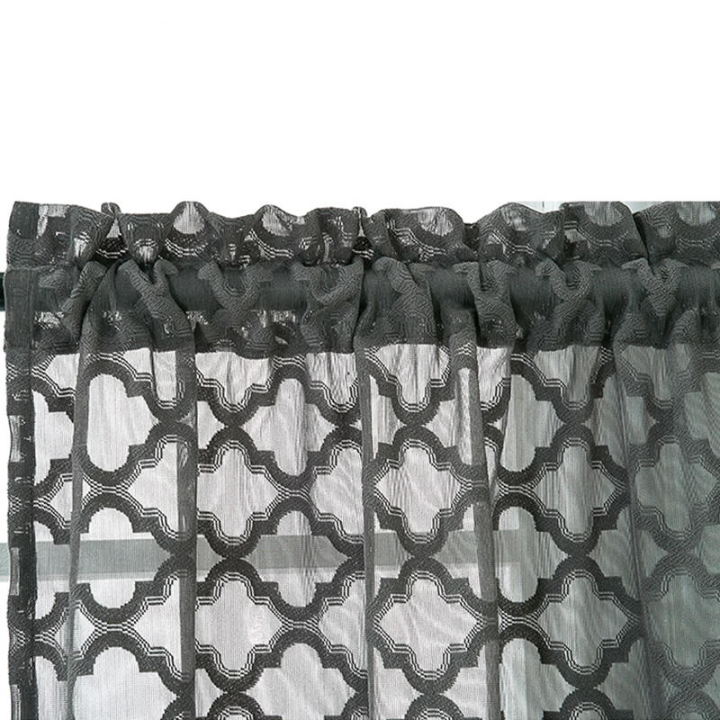 Description Picture 5 of itemHOLAROOM Stripe Curtains Cream White Gray Classic Rod Curtain Coffee Room Window Lace Fabric valances For Living Room Decoration