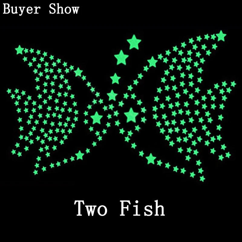 Description Picture 4 of itemPvc Stars Glow Stickers Luminous In Dark Night Fluorescent Wall Art 3D Home Decals For Kids Room Ceiling Switch Decoration