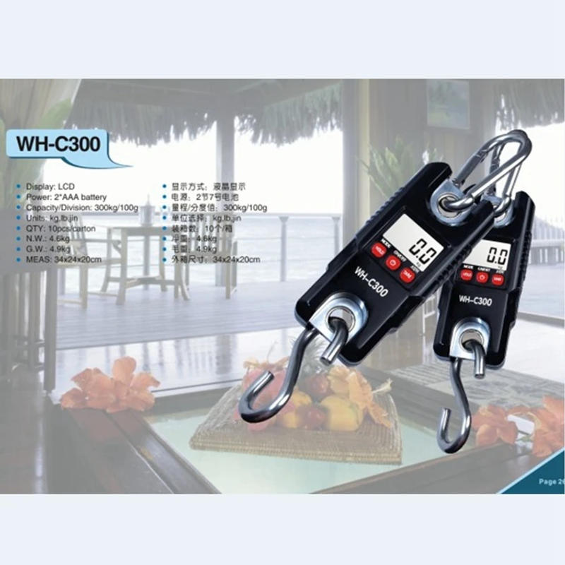 Description Picture 2 of item300kg Mini Crane Scale Portable LCD Digital Electronic Stainless Steel Hook Hanging Weight Crane Scales Loop Weighing Balance