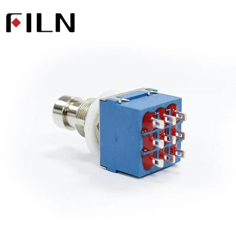 Description Picture 3 of item9 pin Guitar Effects Pedal Box Stomp Foot Latching 3PDT Switch True Bypass