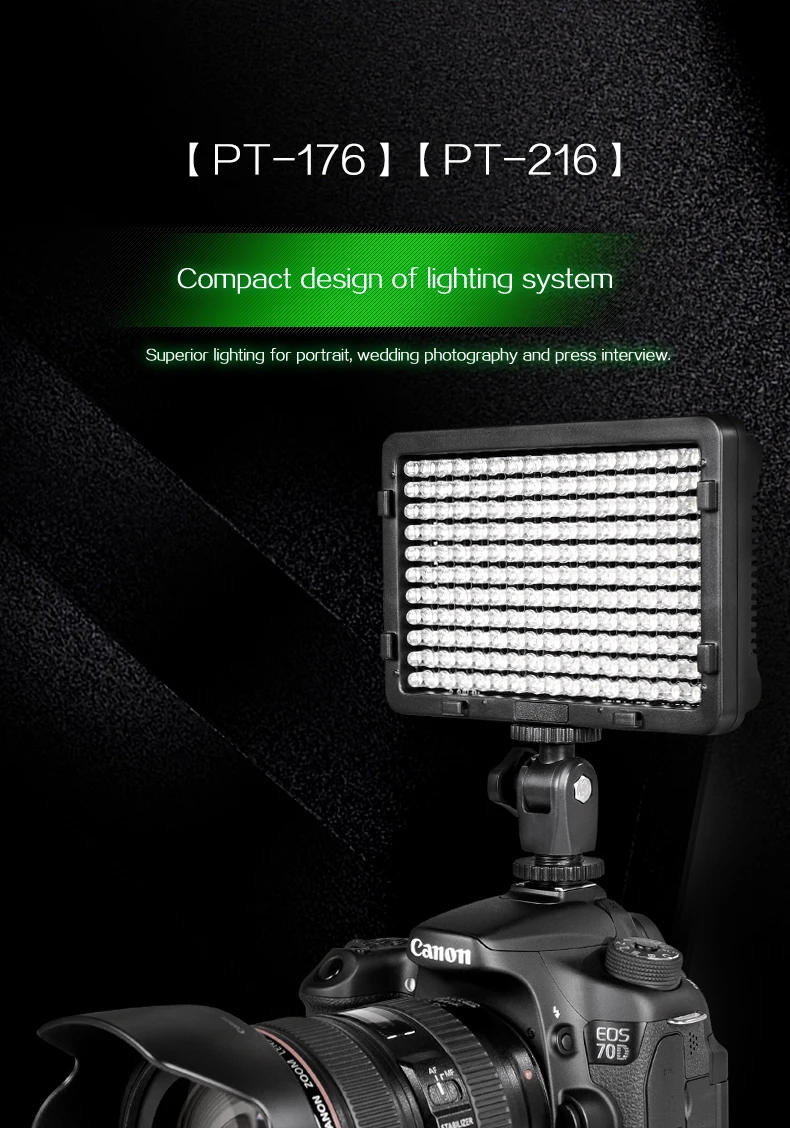 Description Picture 3 of item176 pcs LED Light for DSLR Camera Camcorder Continuous Light, Battery and USB Charger, Carry Case Photography Photo Video Studio